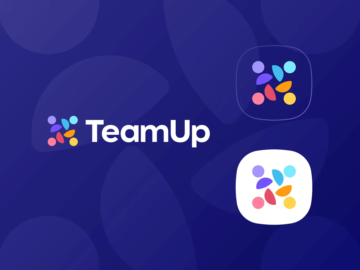Logo TeamUp od LISTIFY na tmavě modrém pozadí