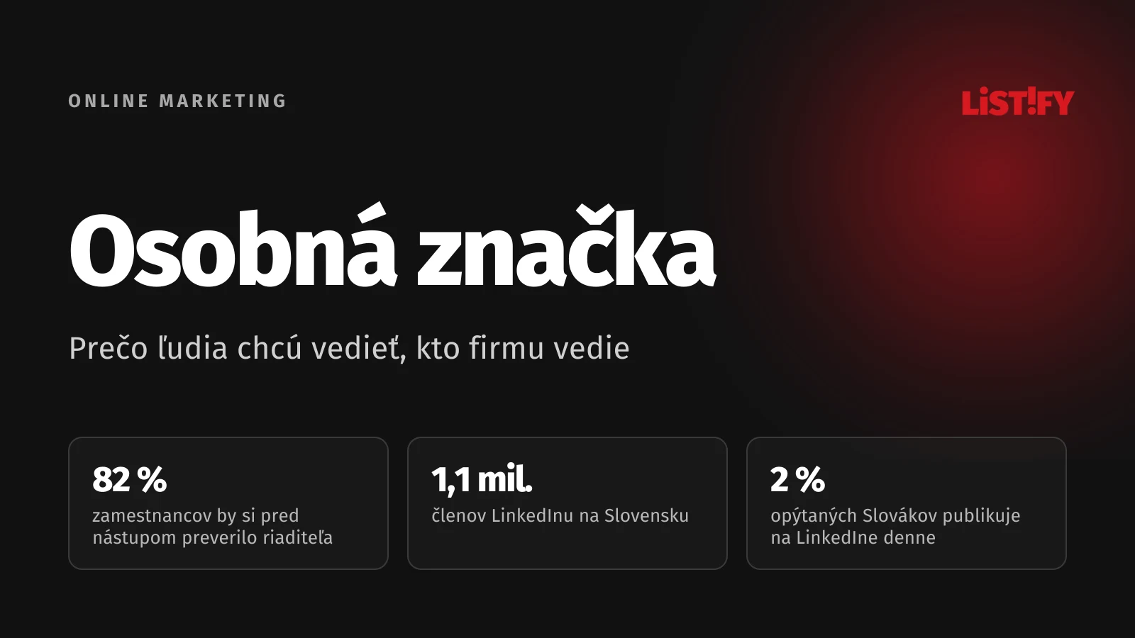 Obálka článku Osobná značka majiteľa firmy: 82 % zamestnancov by si pred nástupom preverilo riaditeľa, 1,1 milióna členov LinkedInu na Slovensku, denne publikujú len 2 % opýtaných