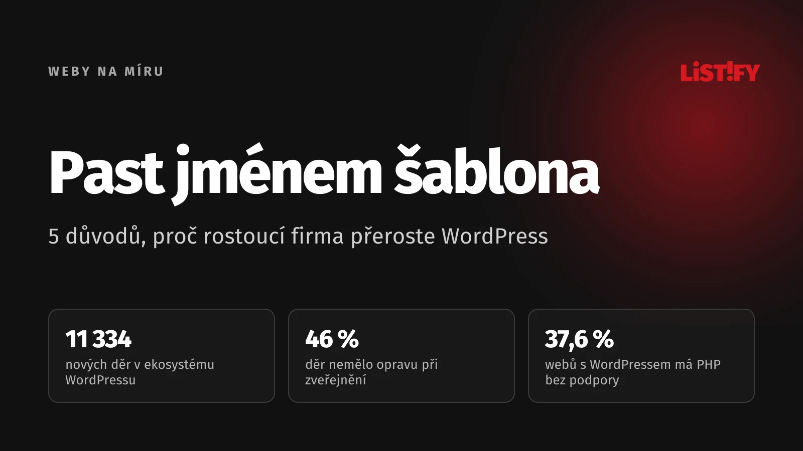 Obálka článku Past jménem šablona: v roce 2025 přibylo 11 334 děr v ekosystému WordPressu, 46 % z nich nemělo při zveřejnění opravu a 37,6 % webů s WordPressem běží na PHP bez podpory