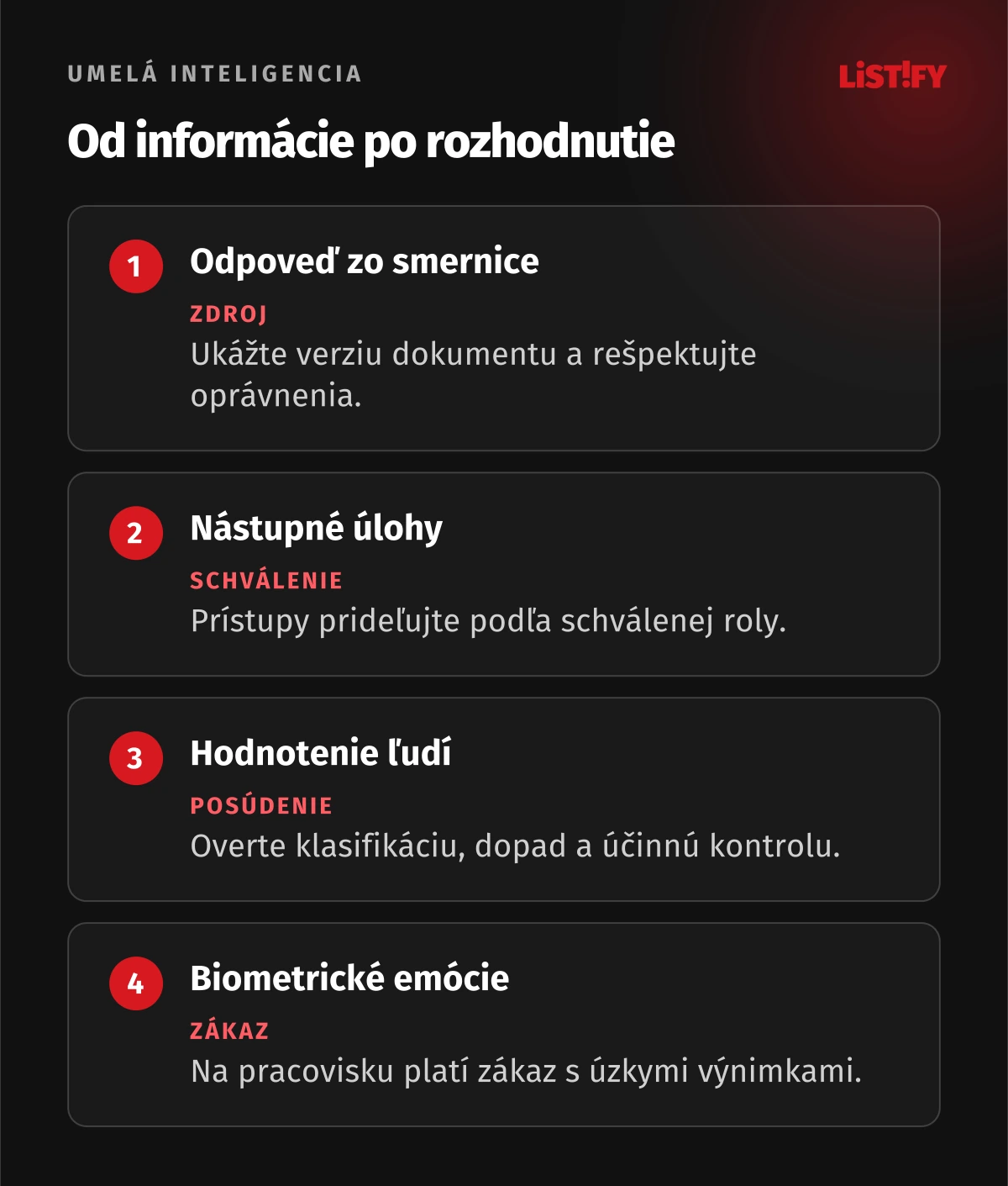 Štyri HR použitia AI: informácie, nástup, hodnotenie a biometrické emócie