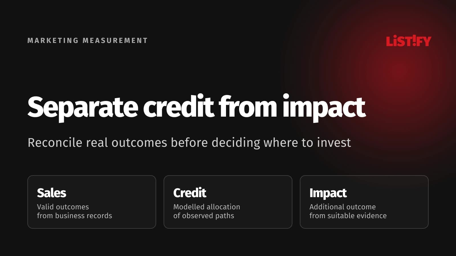 Reconcile real outcomes before deciding where to invest