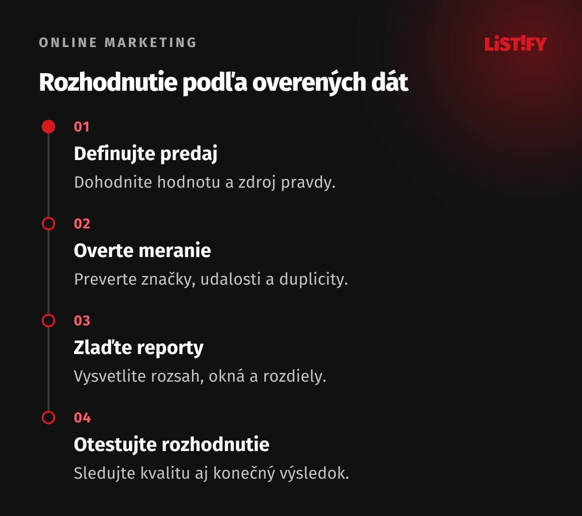 Postup atribučného rozhodovania od definície predaja cez kontrolu merania po test rozpočtu.