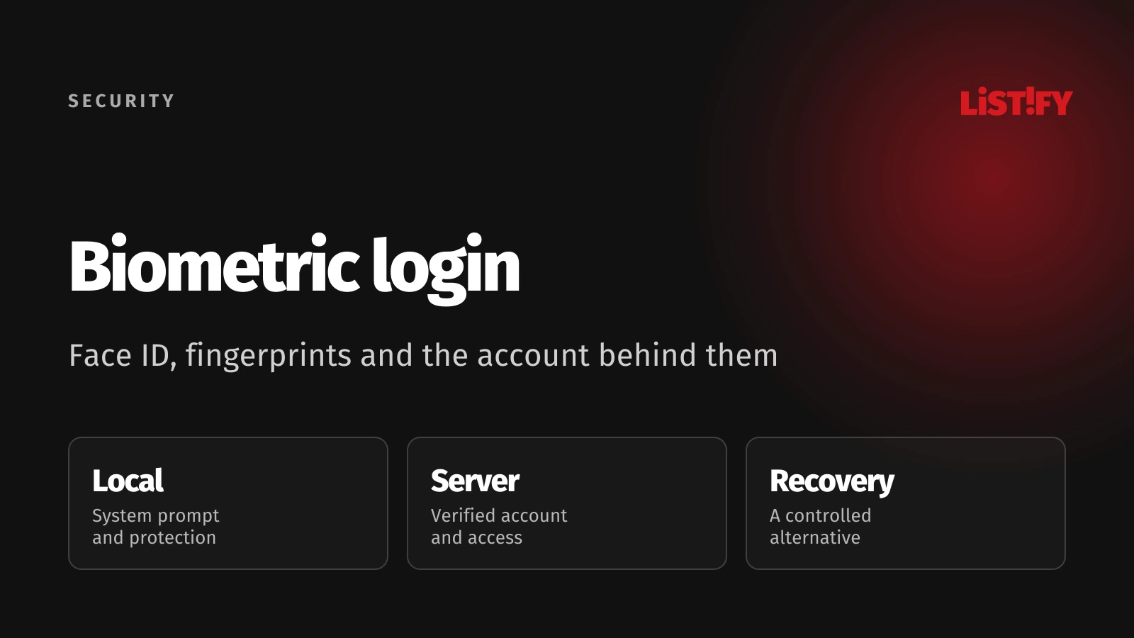 Biometric app access connecting a system authentication prompt, protected credentials, and server authorization