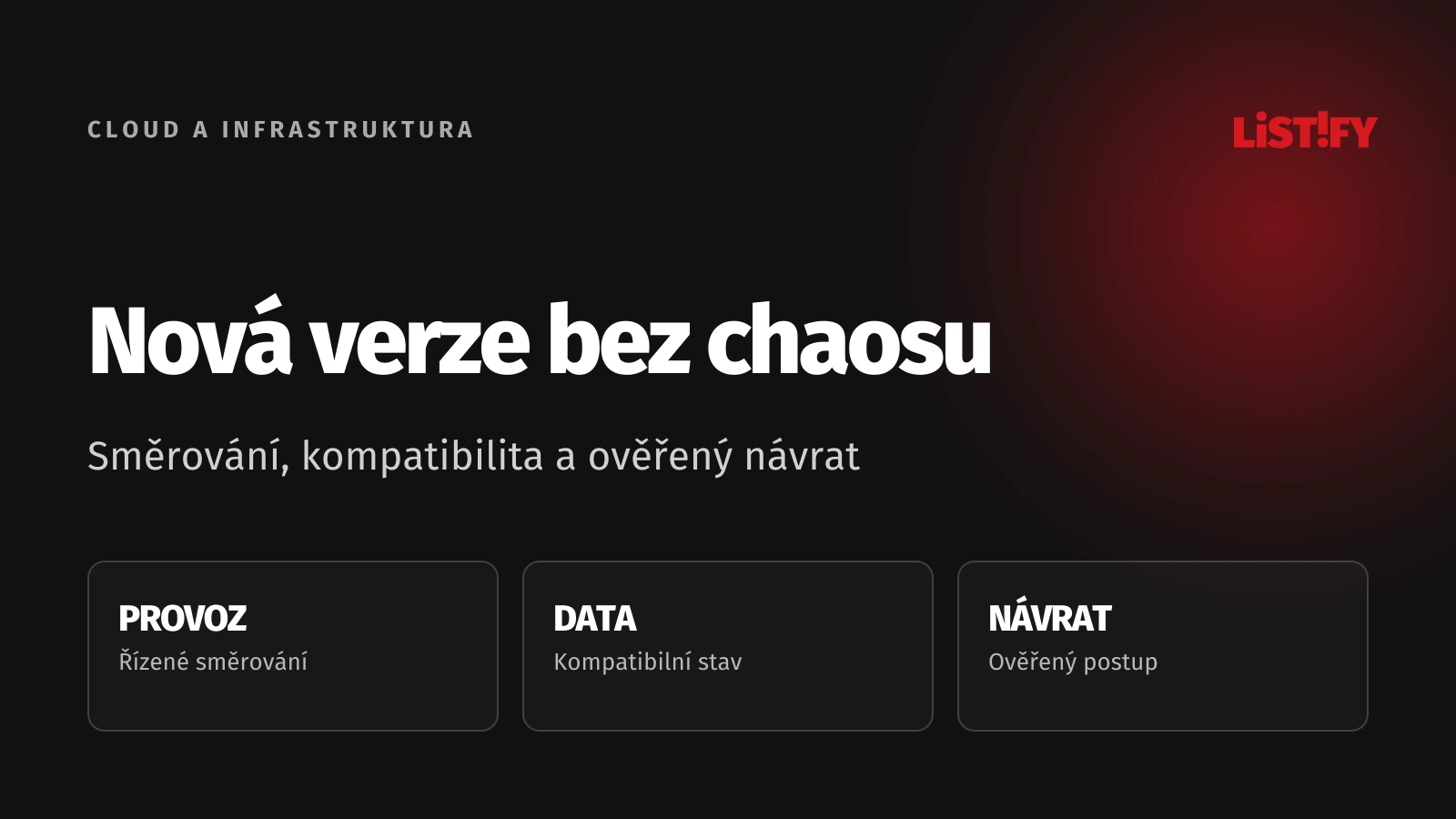 Blue-green a canary nasazení s kontrolou provozu a možností návratu