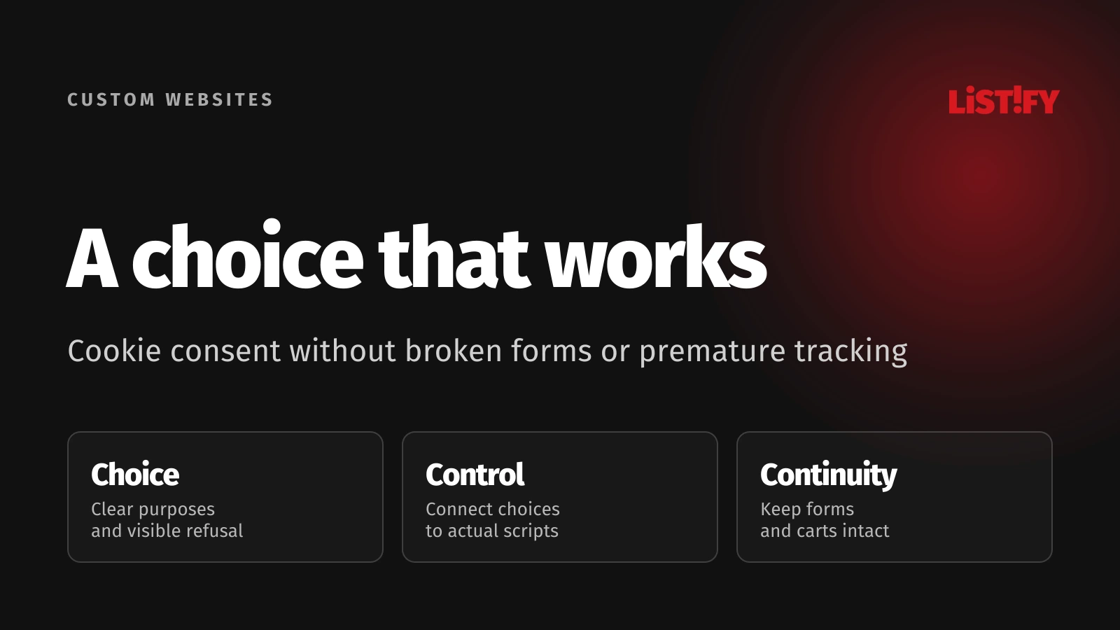 Cookie consent choices connected to script behavior while preserving a visitor's form and shopping cart