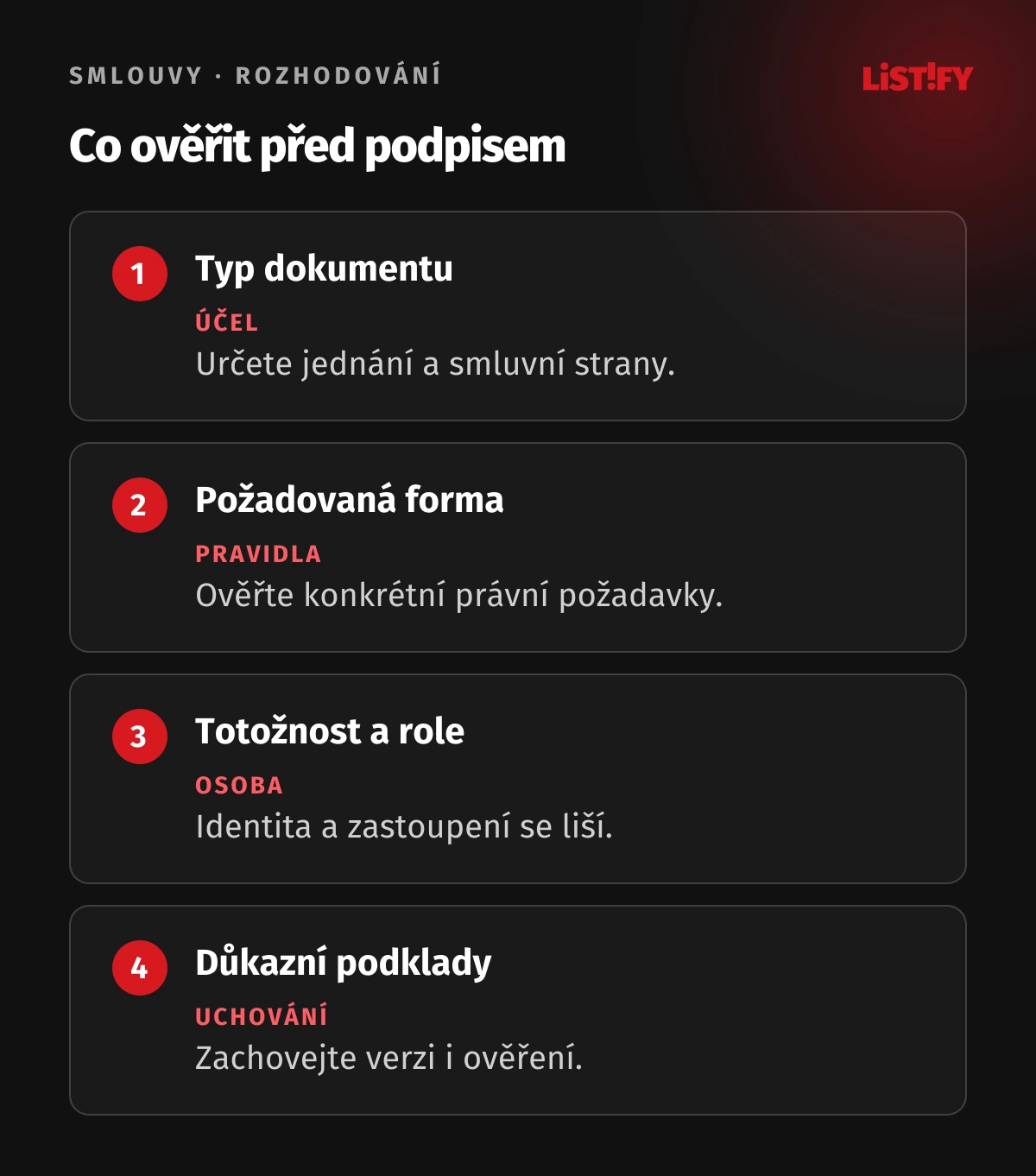 Čtyři otázky pro volbu podpisového procesu