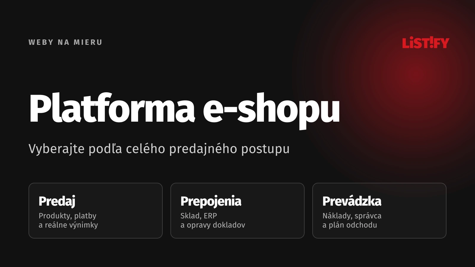 Štyri možnosti e-shopu porovnané podľa predaja, prepojení a zodpovednosti za prevádzku
