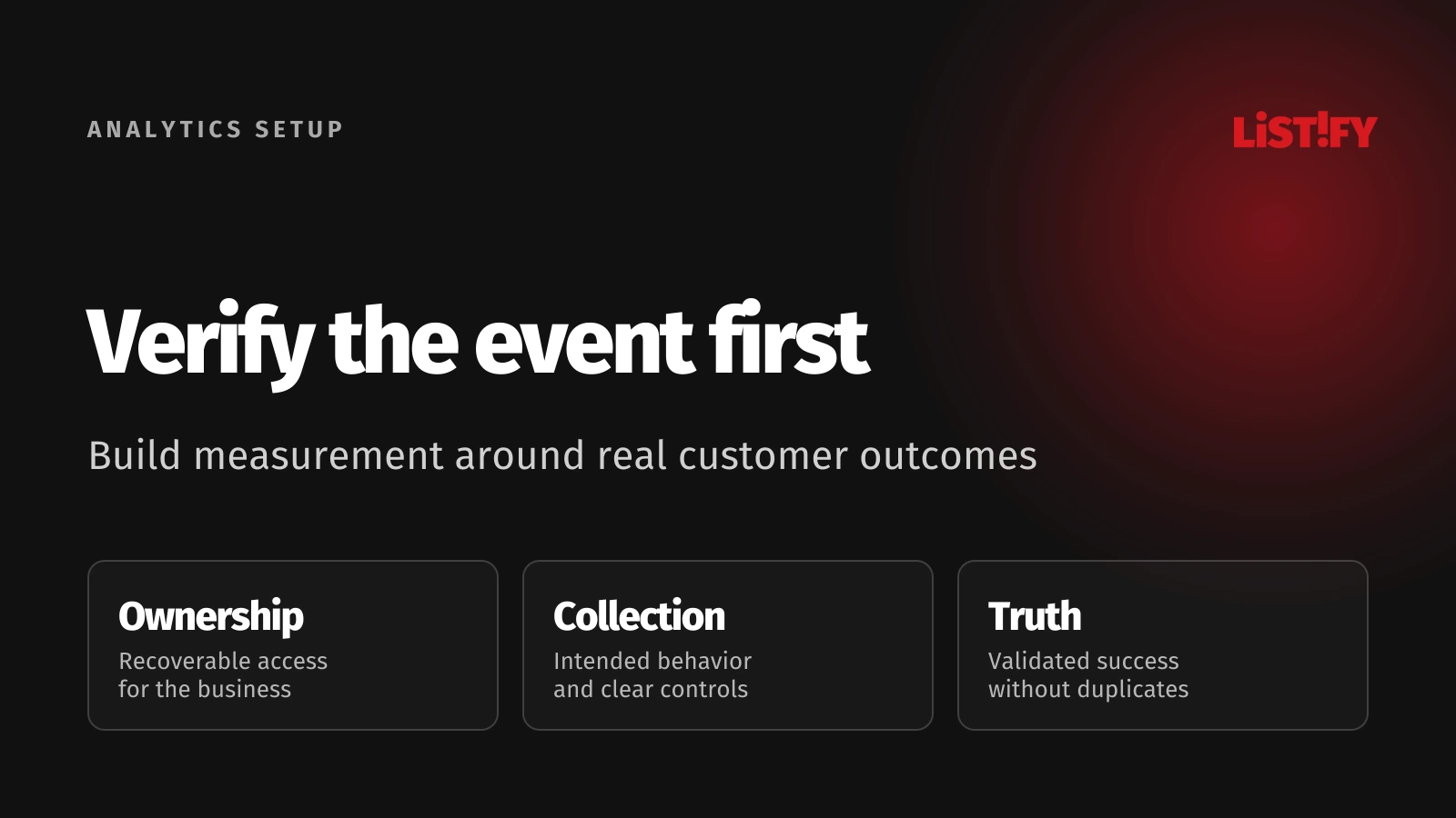 Build measurement around real customer outcomes