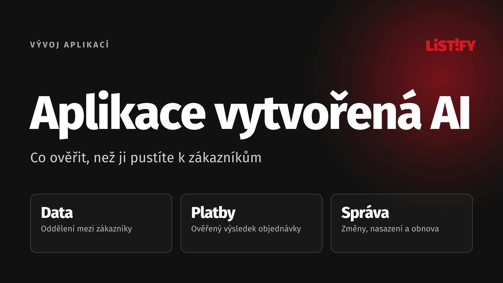 Aplikace vytvořená AI. Hlavní body praktického průvodce.
