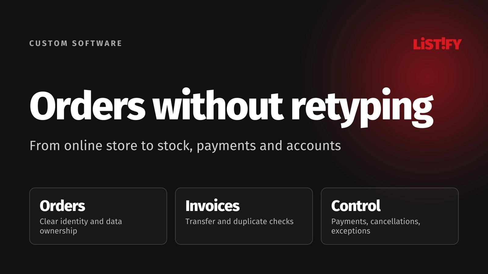 Orders without retyping. Key points from the practical guide.