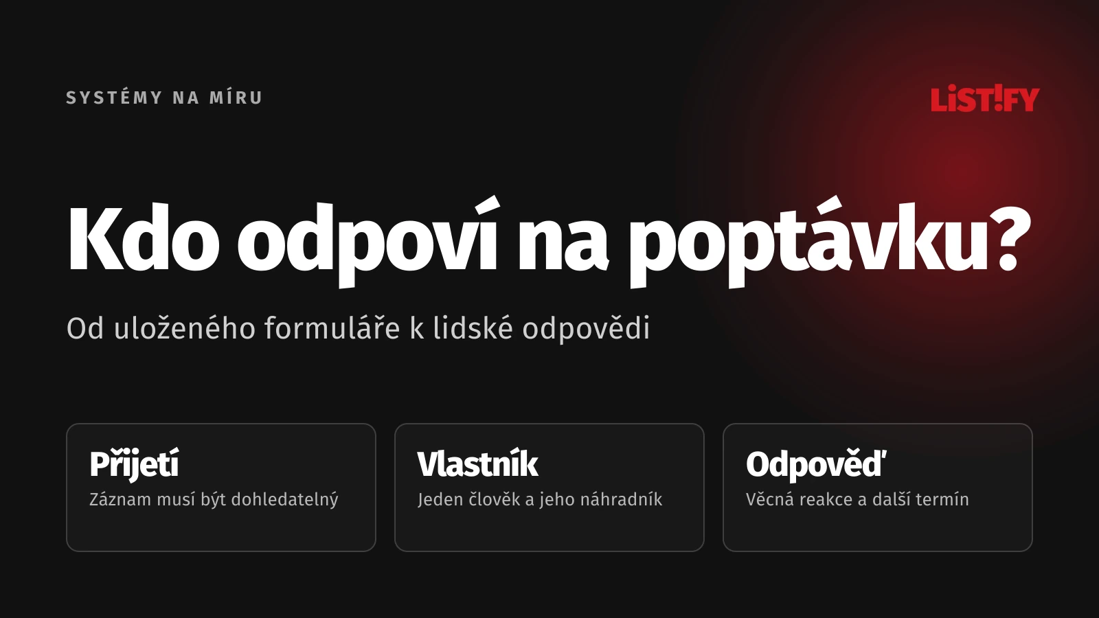 Kdo odpoví na poptávku? Hlavní body praktického průvodce.