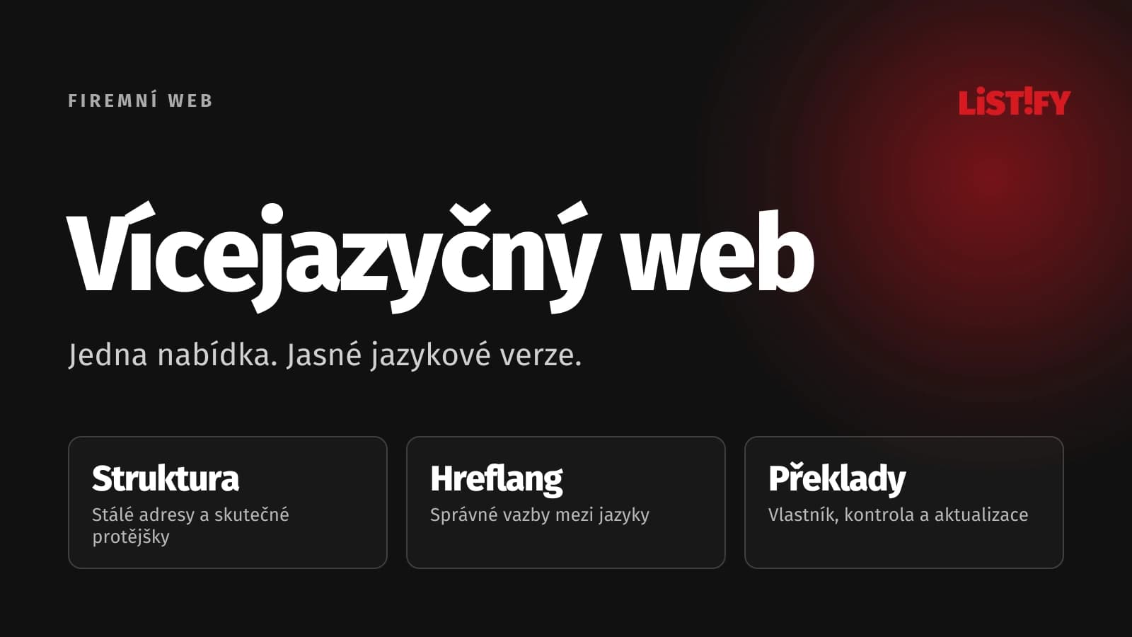 Vícejazyčný firemní web: Struktura, hreflang a správa překladů