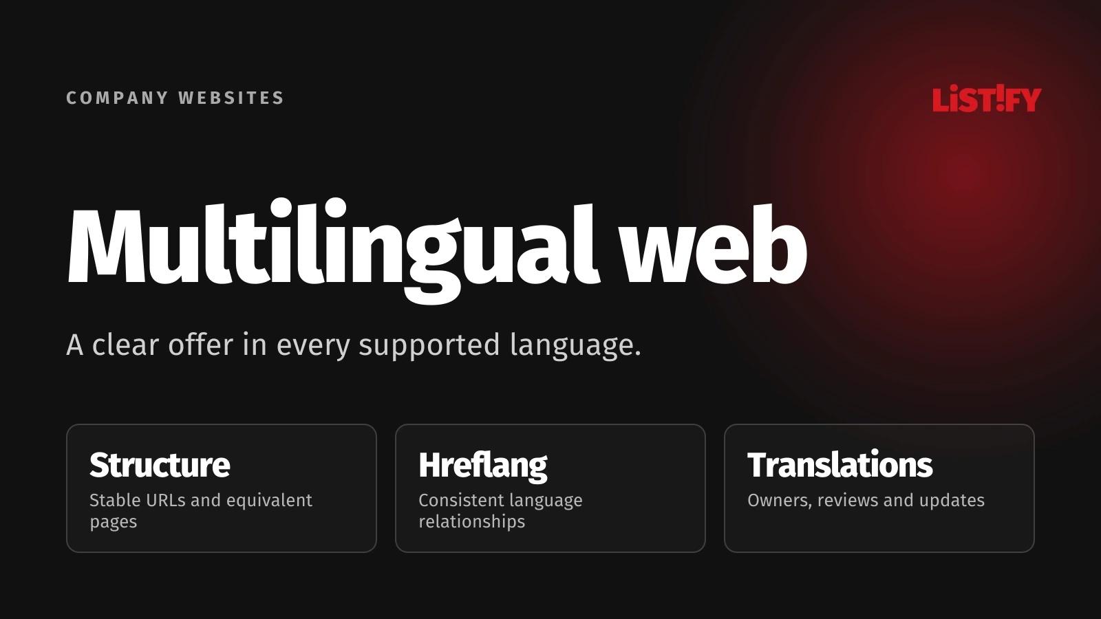 Multilingual company websites: Structure, hreflang and translation management