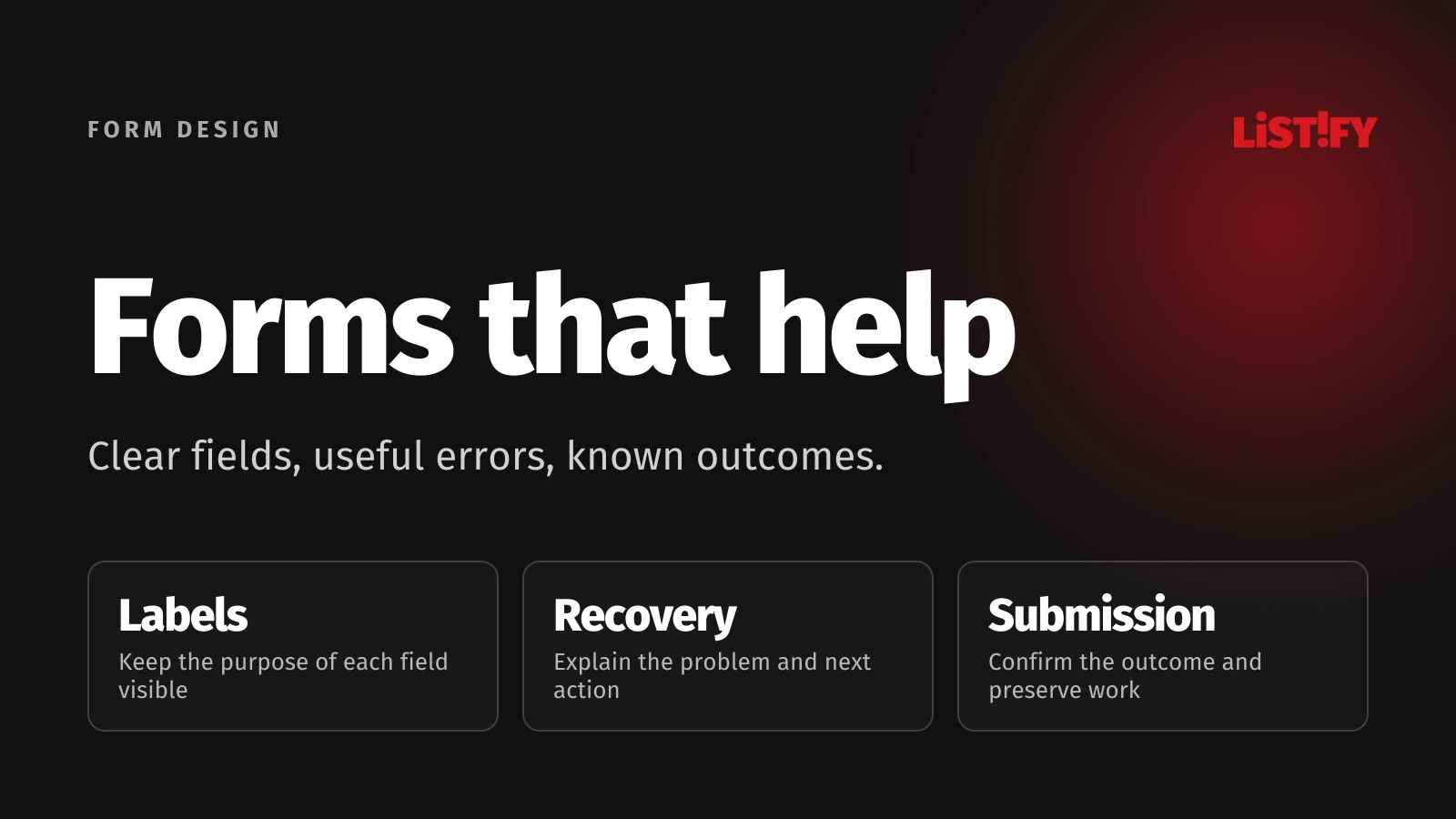 Form design: Validation, error states and autofill that help people finish