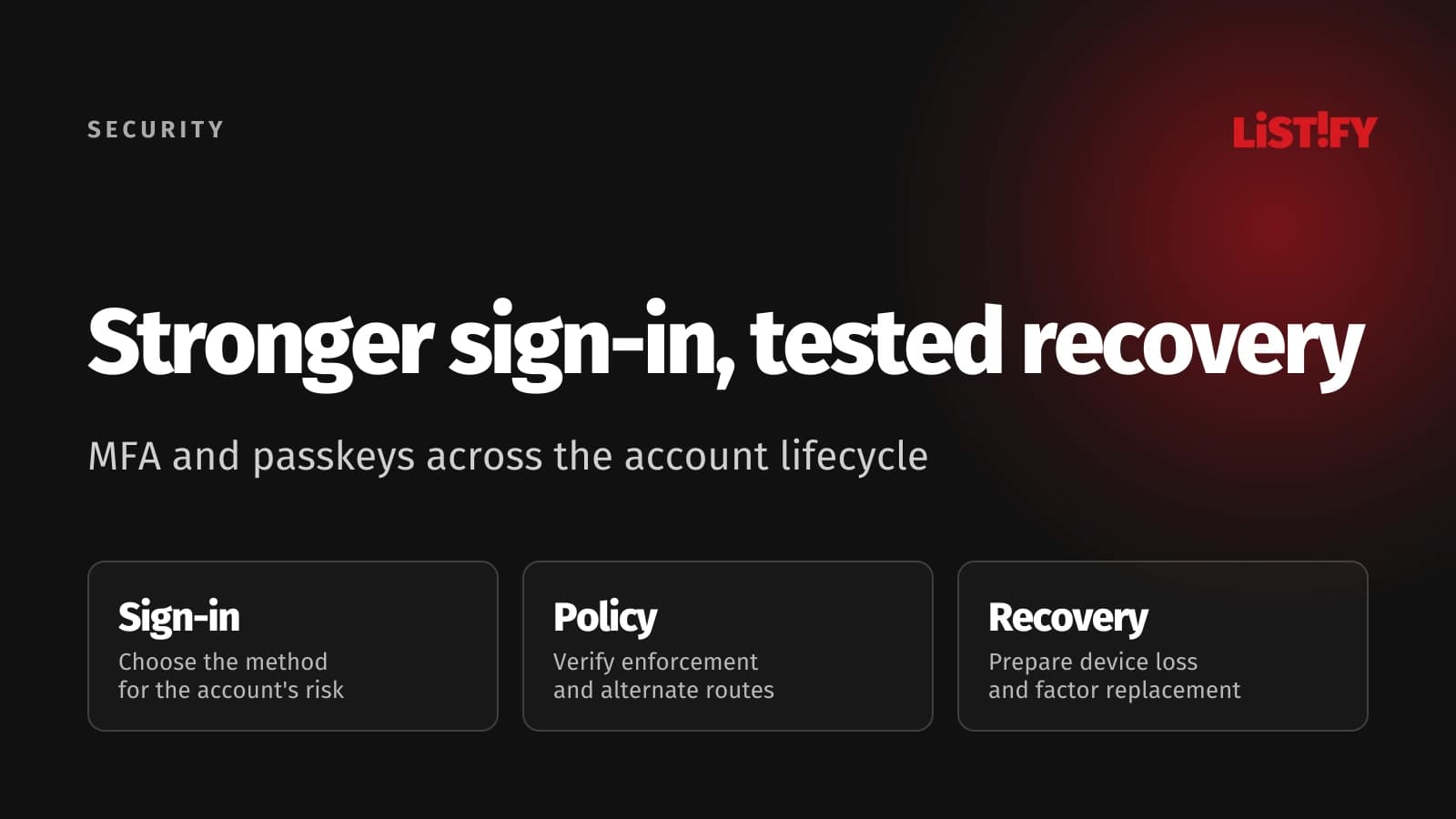 Business account protection connecting stronger sign-in, verified enforcement, and tested recovery