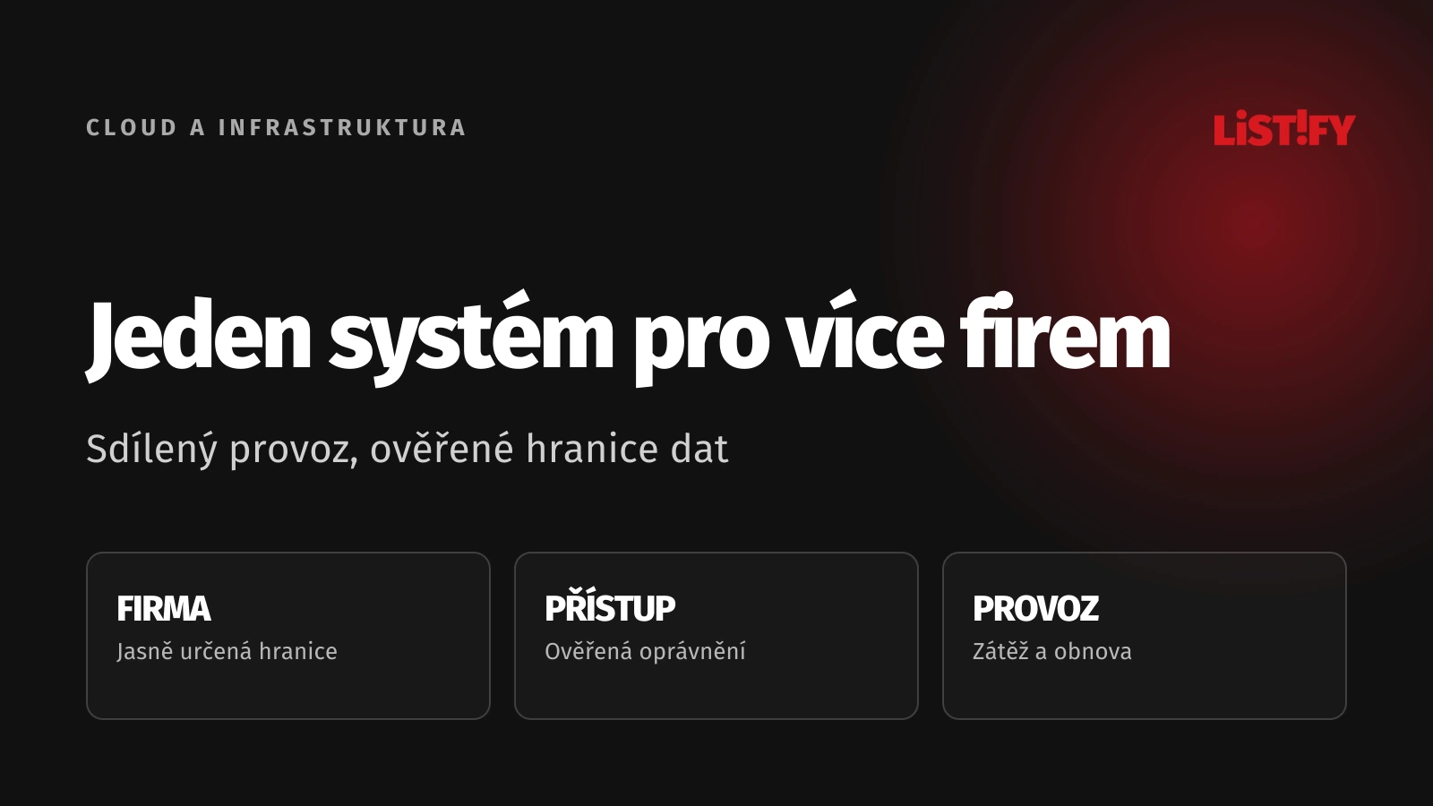 Multi-tenant systém: hranice firmy, oprávnění a provoz