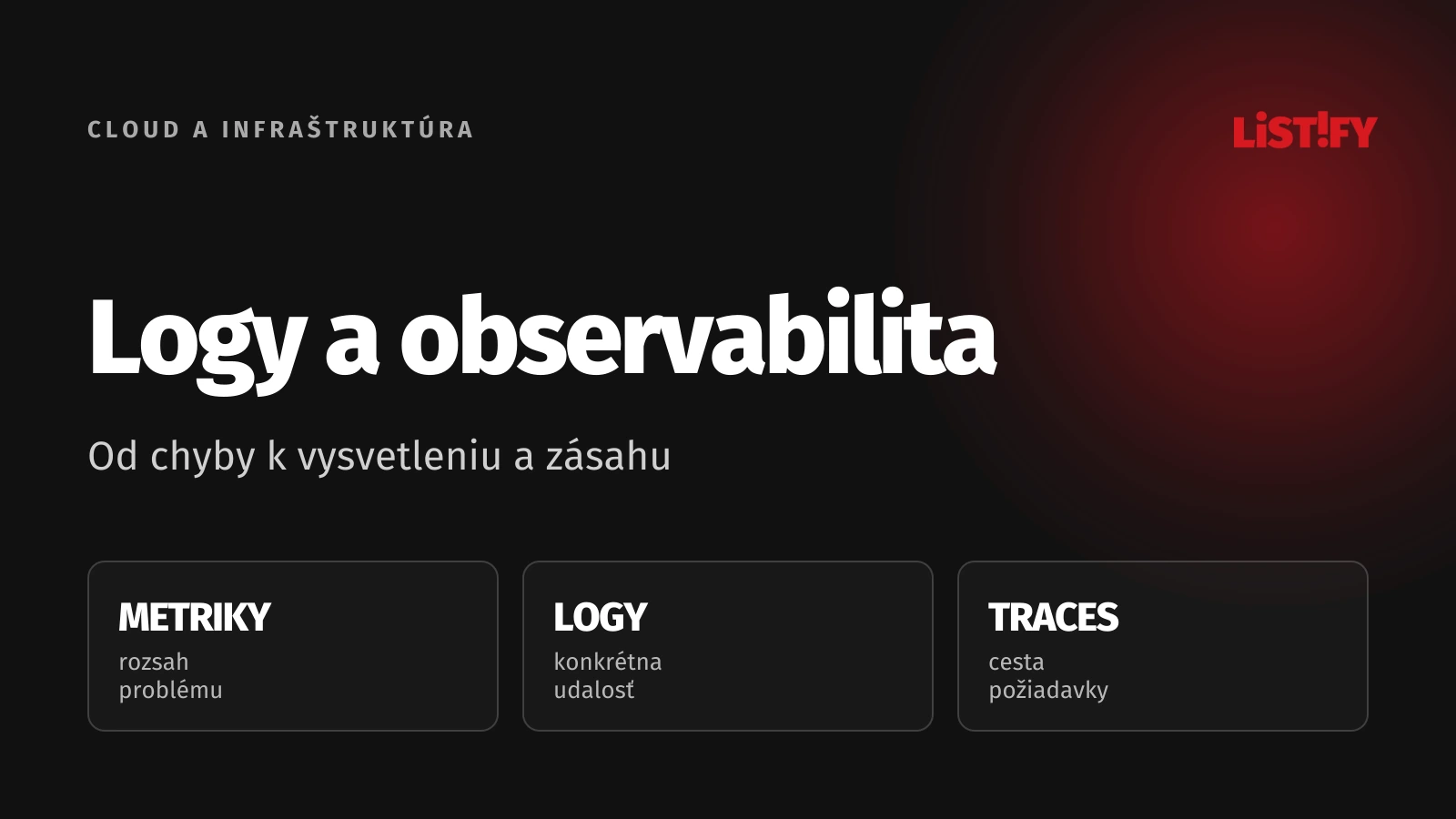 Logy a observabilita: Od chyby k vysvetleniu a zásahu