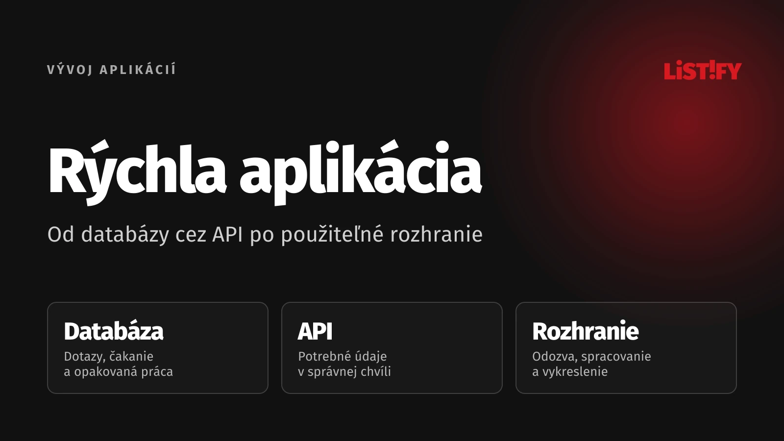 Výkon webovej aplikácie: najprv zmerať databázu, API a rozhranie, potom vybrať optimalizáciu.