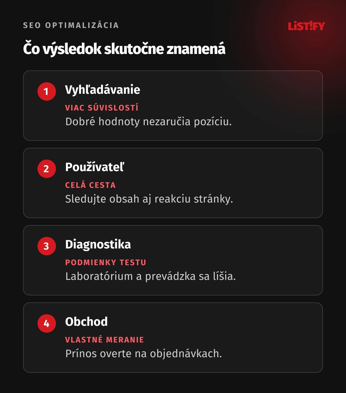 Štyri pohľady na rýchlosť: vyhľadávanie, používateľ, diagnostika a obchod