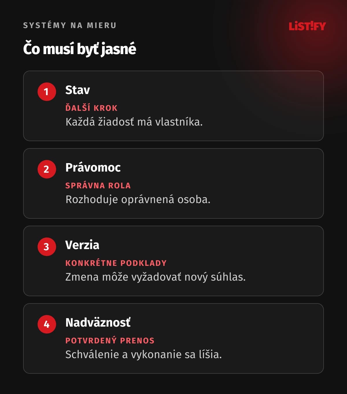 Štyri hranice schvaľovania: stav, právomoc, verzia a nadväznosť