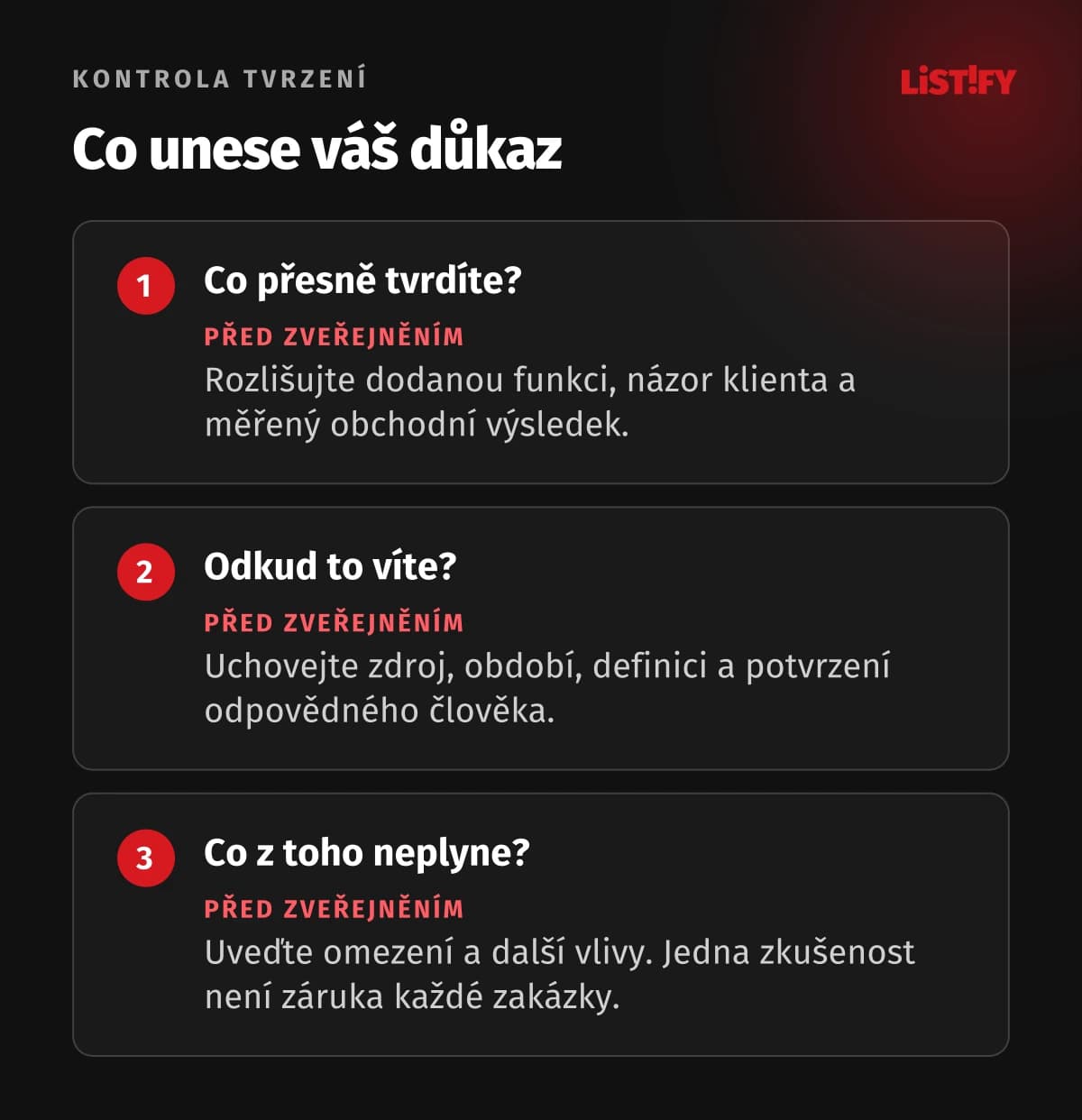 Tři kontroly výsledku: co tvrzení znamená, odkud pochází a co z něj nelze vyvozovat.